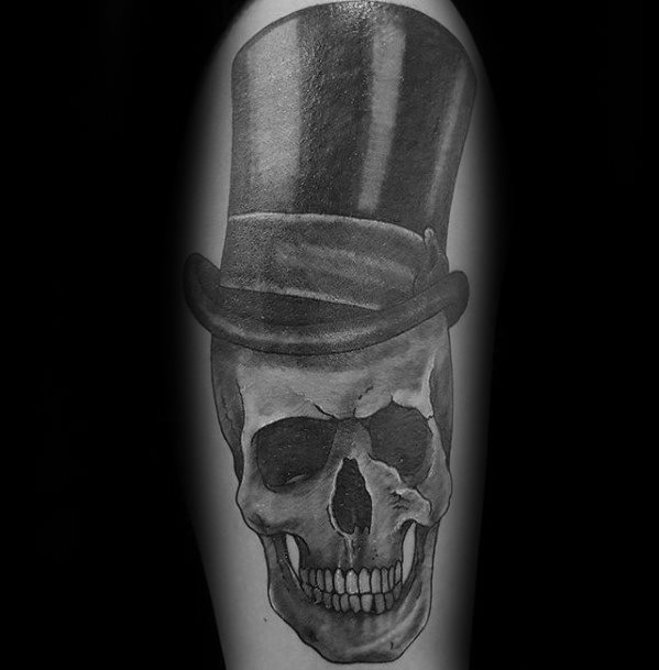 tatouage tete de mort avec chapeau 13