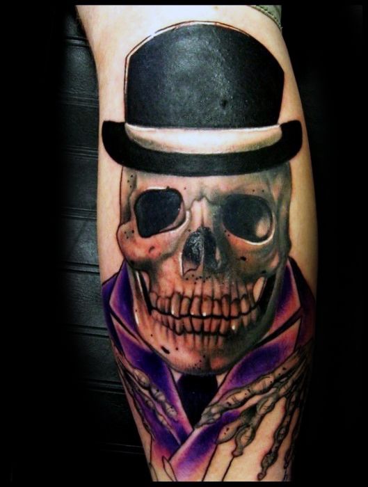 tatouage tete de mort avec chapeau 17
