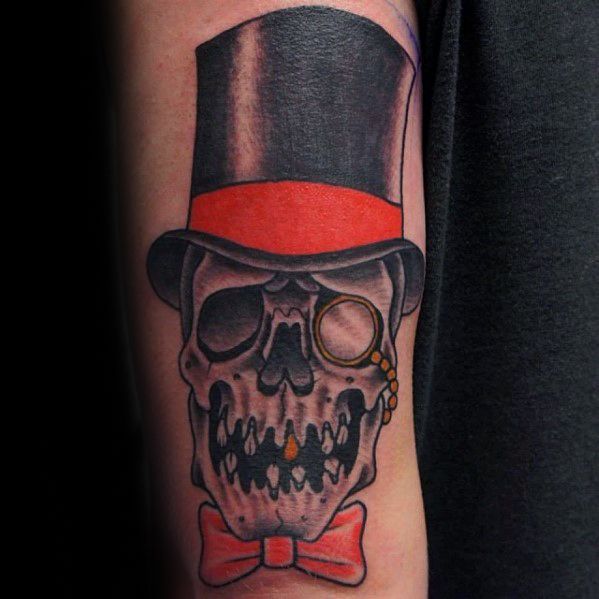 tatouage tete de mort avec chapeau 19