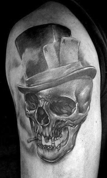 tatouage tete de mort avec chapeau 27