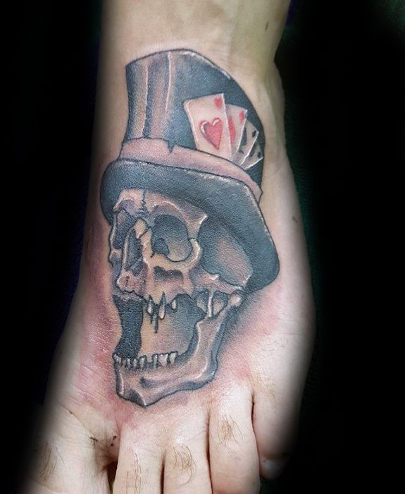 tatouage tete de mort avec chapeau 49