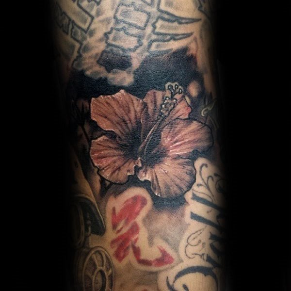 tatouage fleur hibiscus 09
