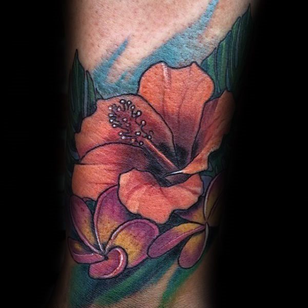 tatouage fleur hibiscus 117