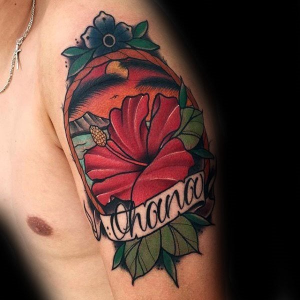tatouage fleur hibiscus 162