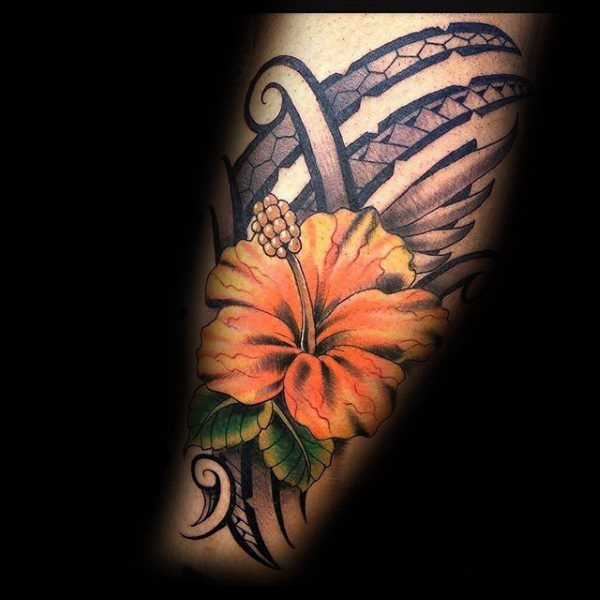 tatouage fleur hibiscus 165