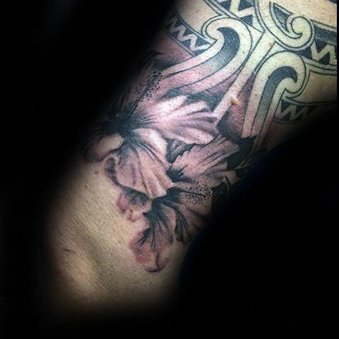 tatouage fleur hibiscus 216