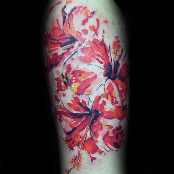 tatouage fleur hibiscus 42