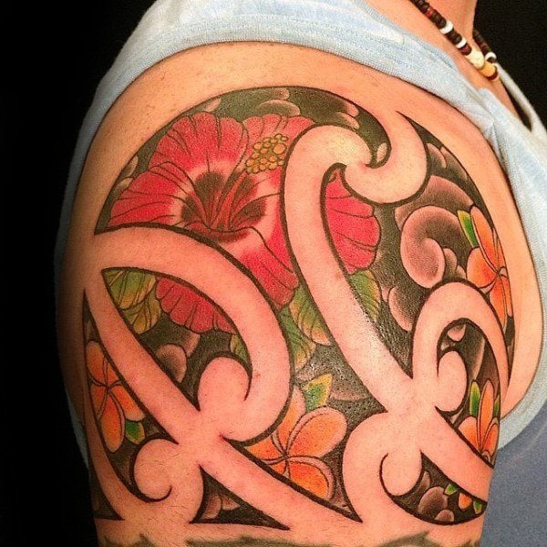tatouage fleur hibiscus 75