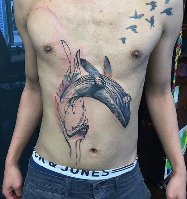 tatouage baleine 69