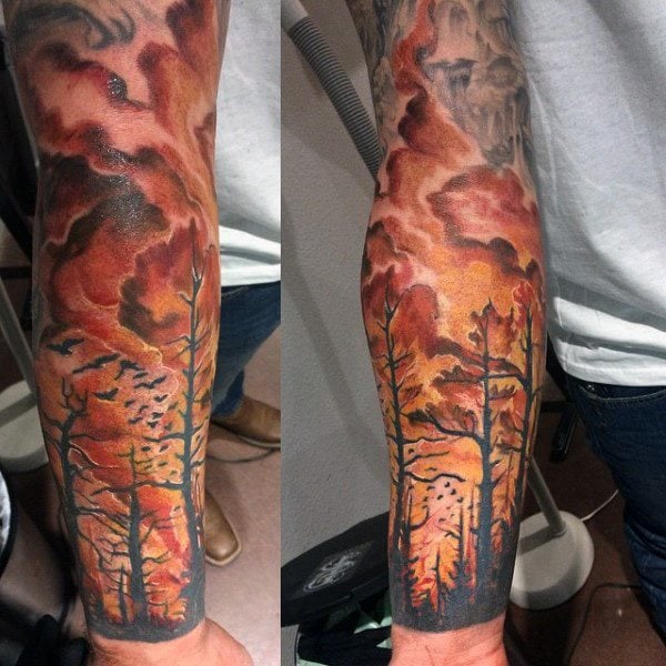 tatouage flammes feu 13
