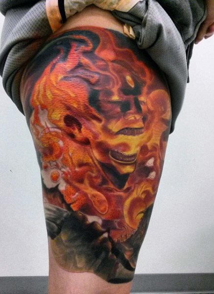 tatouage flammes feu 17