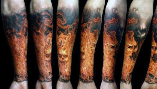 tatouage flammes feu 29