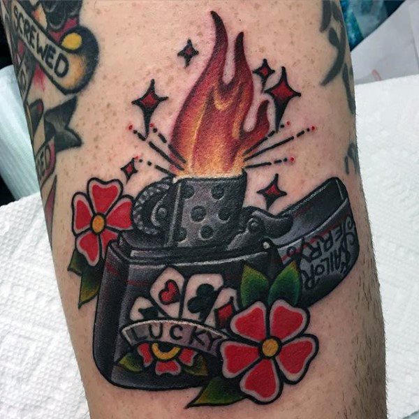 tatouage flammes feu 67