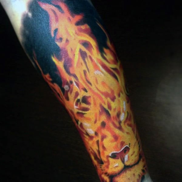tatouage flammes feu 69