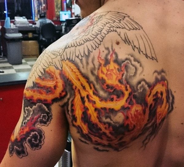 tatouage flammes feu 99