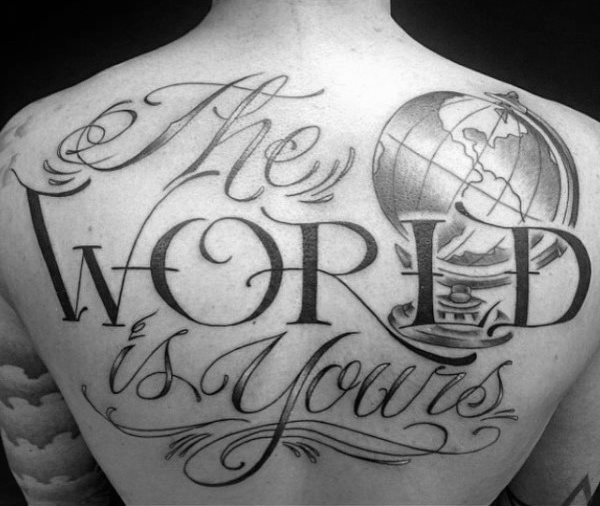tatouage globe terrestre 125