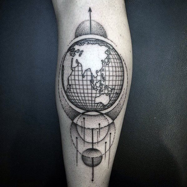 tatouage globe terrestre 15