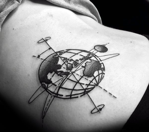 tatouage globe terrestre 27