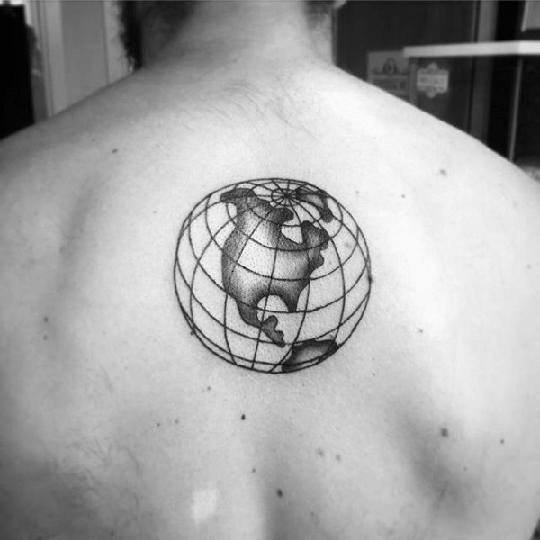 tatouage globe terrestre 47
