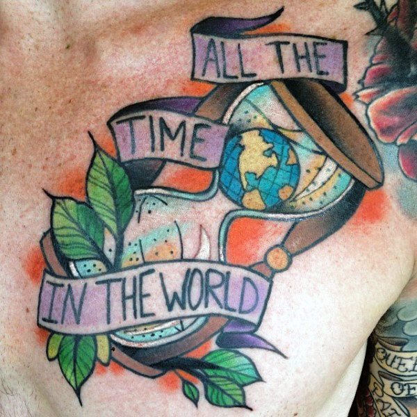 tatouage globe terrestre 65
