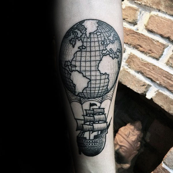 tatouage globe terrestre 99