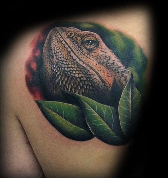 tatouage iguane 45