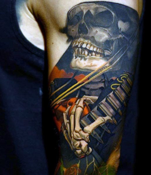 tatouage squelette 75