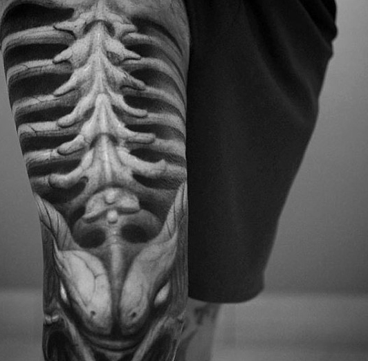 tatouage squelette 85