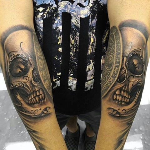 tatouage tete de mort mexicaine en sucre 149