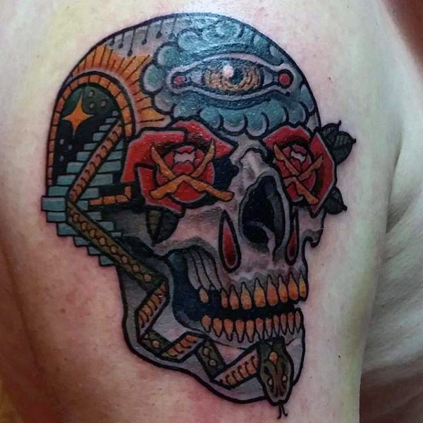 tatouage tete de mort mexicaine en sucre 153