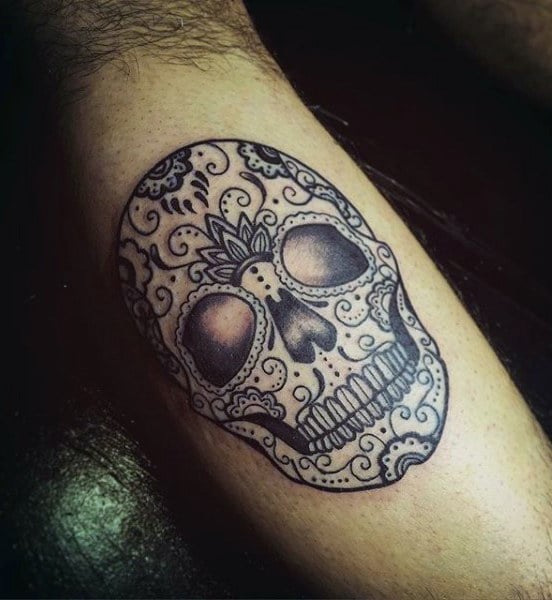 tatouage tete de mort mexicaine en sucre 155