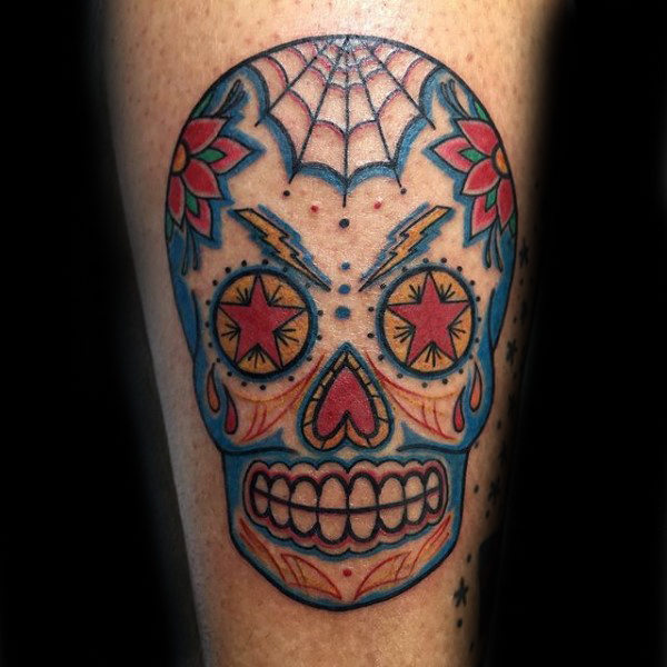 tatouage tete de mort mexicaine en sucre 171