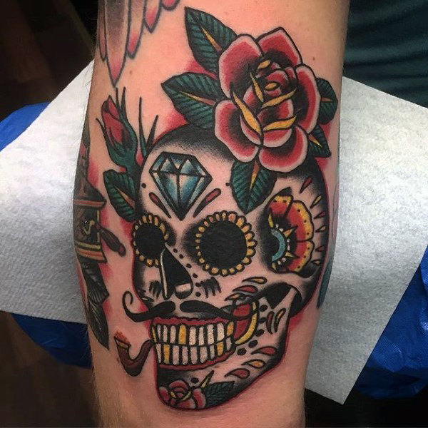 tatouage tete de mort mexicaine en sucre 175