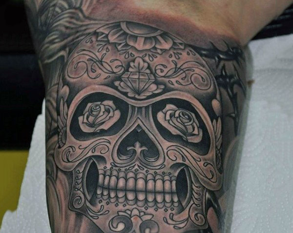 tatouage tete de mort mexicaine en sucre 181