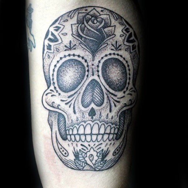 tatouage tete de mort mexicaine en sucre 37