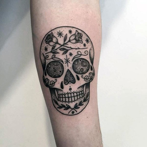 tatouage tete de mort mexicaine en sucre 39