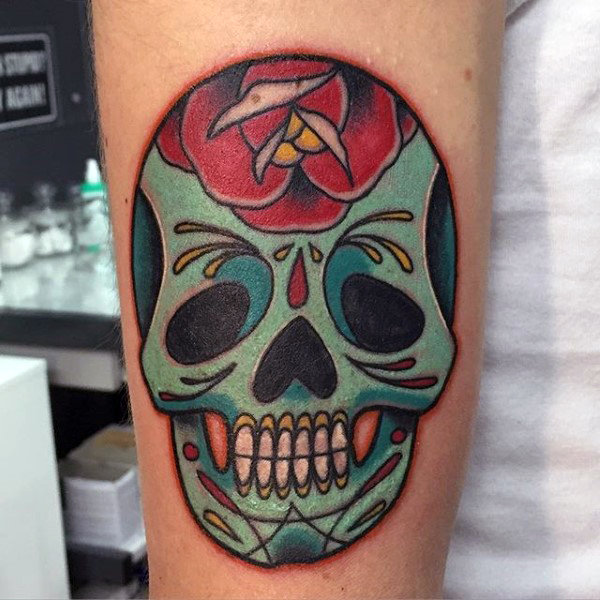 tatouage tete de mort mexicaine en sucre 73