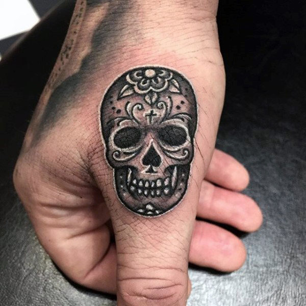 tatouage tete de mort mexicaine en sucre 87