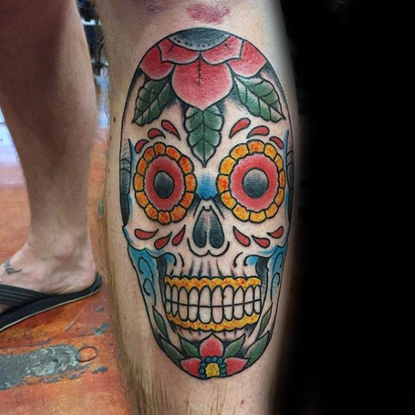 tatouage tete de mort mexicaine en sucre 89