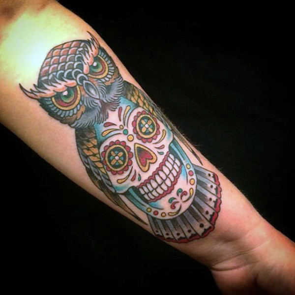 tatouage tete de mort mexicaine en sucre 97