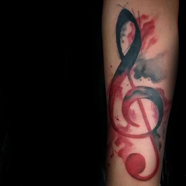 tatouage note de musique 45