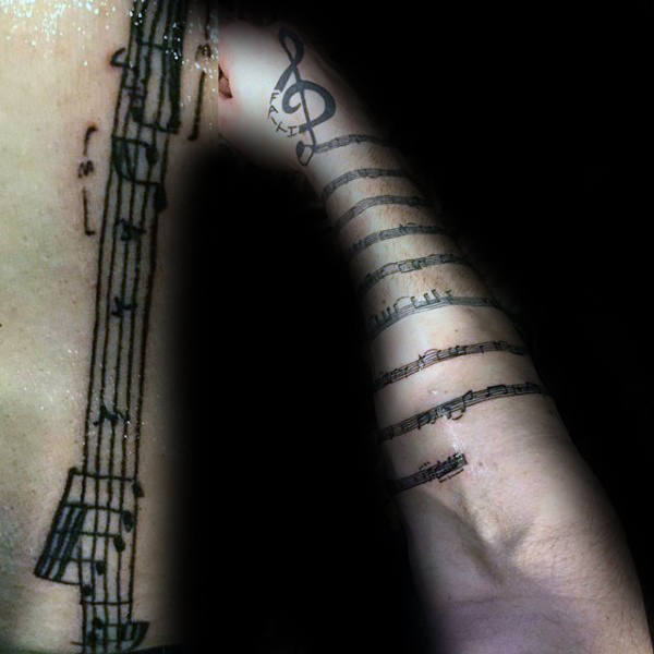 tatouage note de musique 55