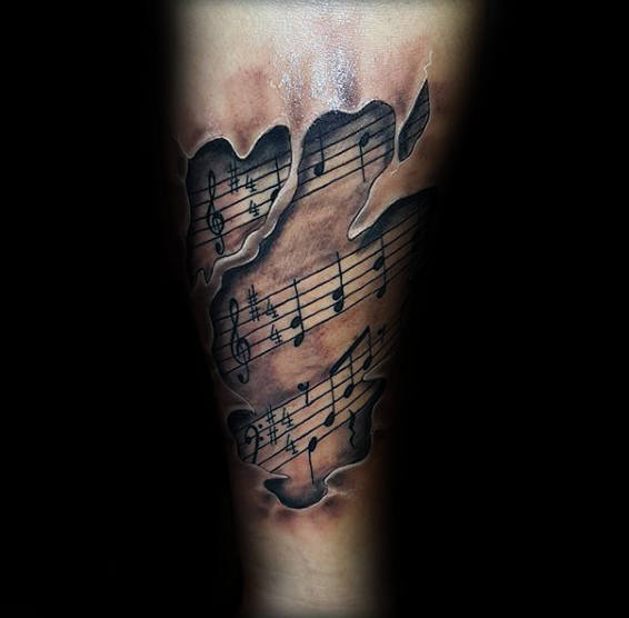 tatouage note de musique 93