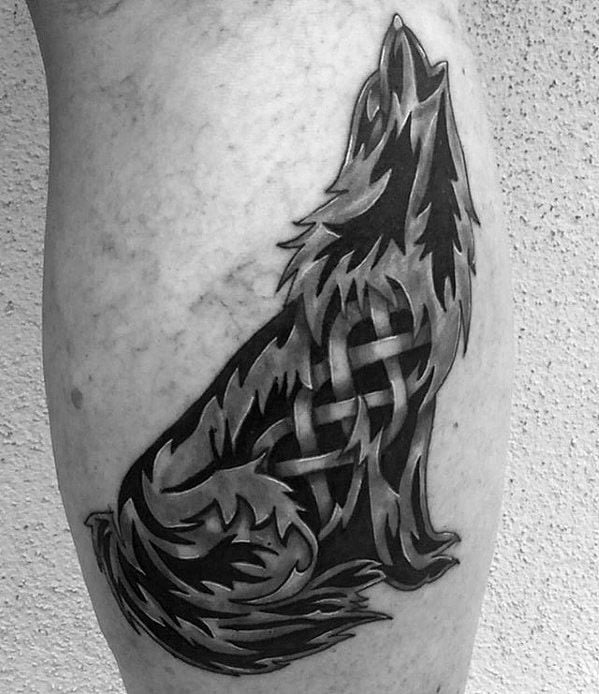 tatouage loup celtique 01