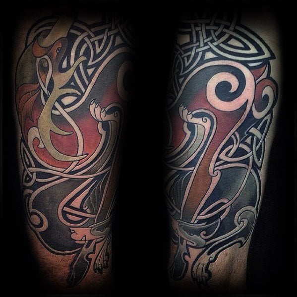 tatouage loup celtique 19