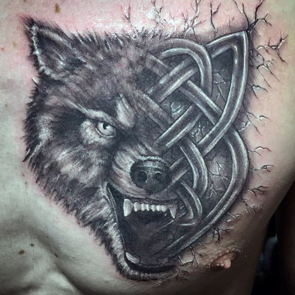 tatouage loup celtique 27