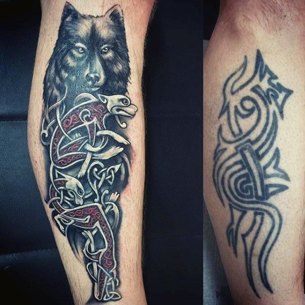 tatouage loup celtique 39