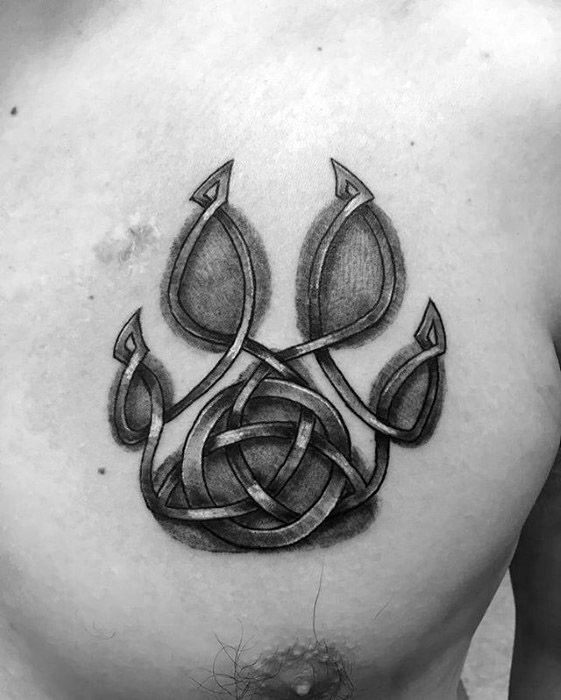 tatouage loup celtique 69