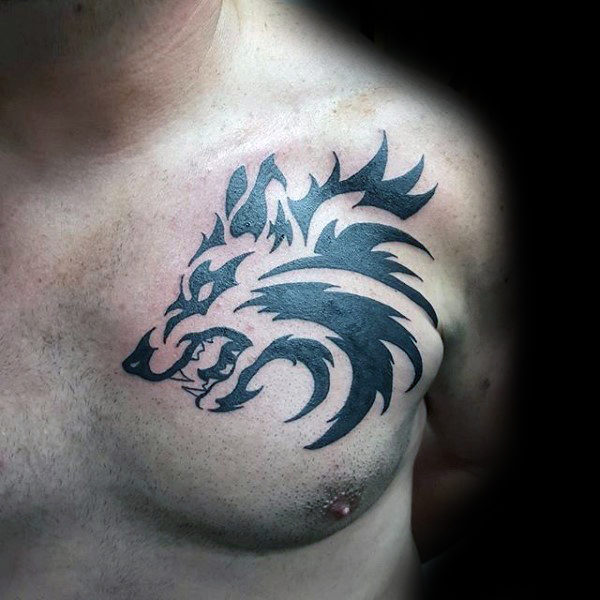 tatouage loup tribal 01