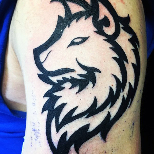 tatouage loup tribal 81